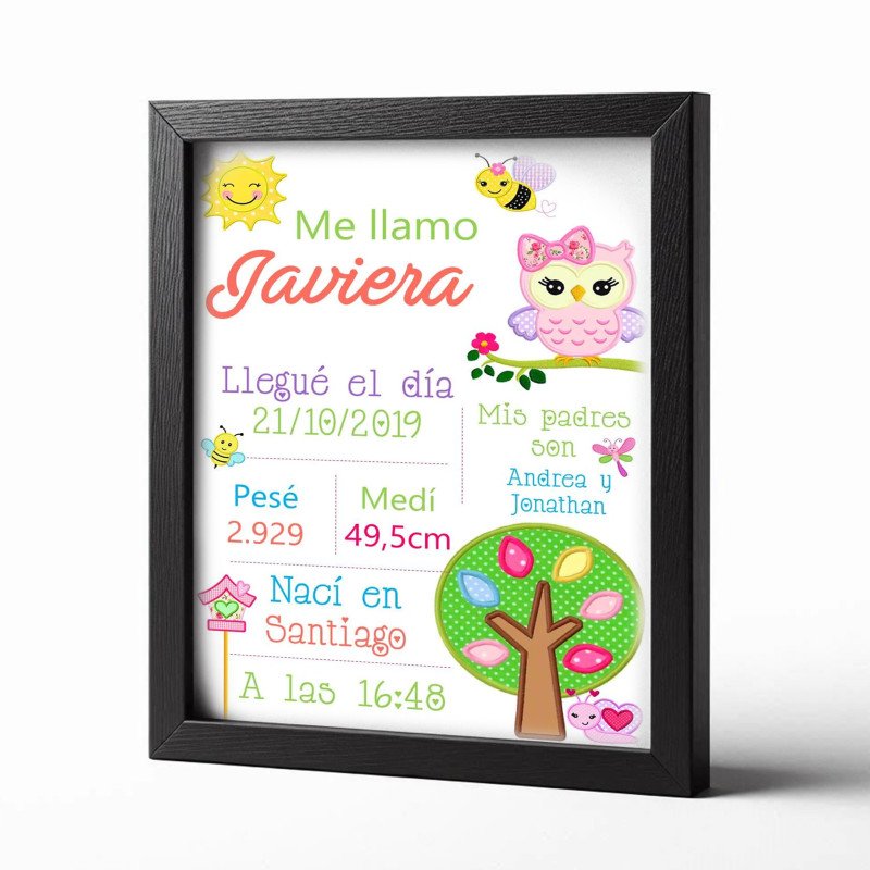 Ficha de Nacimiento Enmarcado